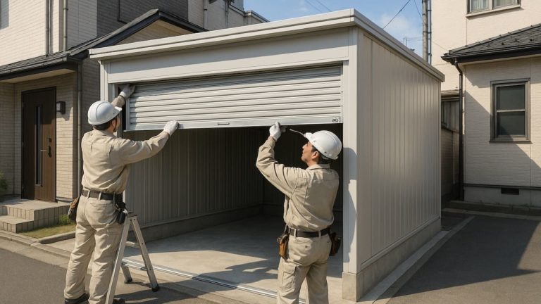江戸川区の住宅に施工された車庫ガレージのイメージ