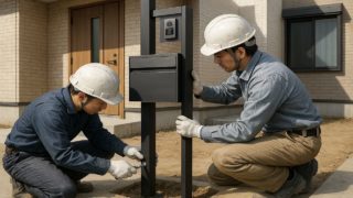 江戸川区の戸建て外構に施工された門柱のイメージ