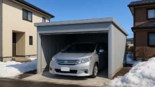 恵庭市の住宅に施工された車庫ガレージのイメージ