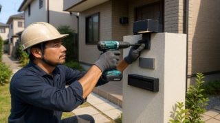 府中市の戸建て外構に施工された門柱のイメージ