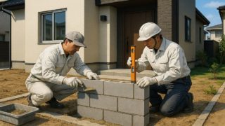 【富士見市】門柱の価格ガイド|センス良く見せる小ワザ集 富士見市の戸建て外構に施工された門柱のイメージ