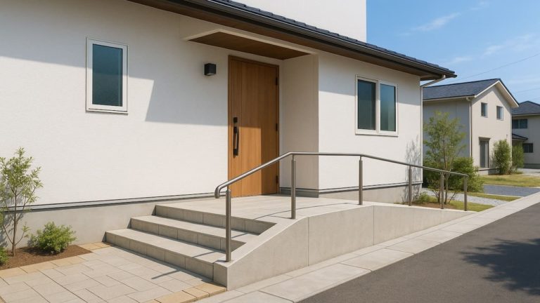 ふじみ野市の戸建て外構に施工された玄関アプローチのイメージ