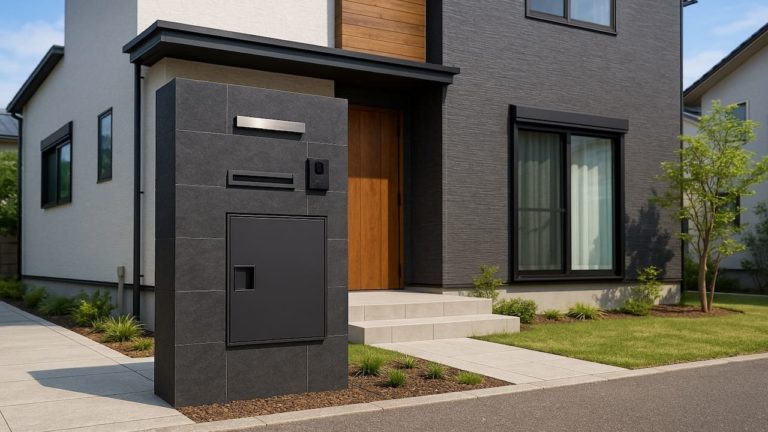 ふじみ野市の戸建て外構に施工された宅配ボックスのイメージ