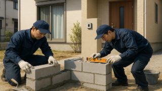 【ふじみ野市】門柱の費用感|依頼前に知っておきたい注意点 ふじみ野市の戸建て外構に施工された門柱のイメージ