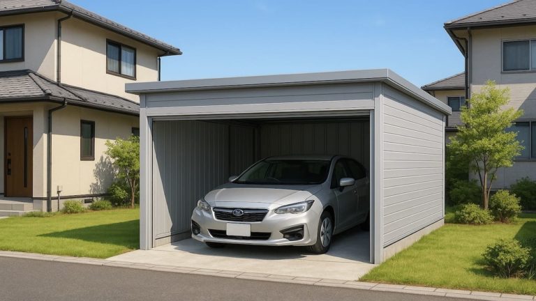 藤沢市の住宅に施工された車庫ガレージのイメージ
