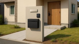 【藤沢市】門柱の価格目安|利用者の体験談で分かる満足と後悔 藤沢市の戸建て外構に施工された門柱のイメージ