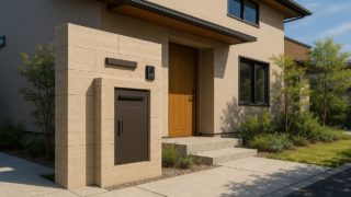 深谷市の戸建て外構に施工された宅配ボックスのイメージ