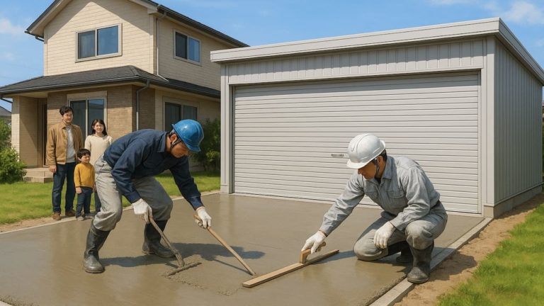 深谷市の住宅に施工された車庫ガレージのイメージ