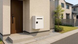 福岡県の戸建て外構に施工された宅配ボックスのイメージ