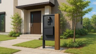 福岡県の戸建て外構に施工された門柱のイメージ