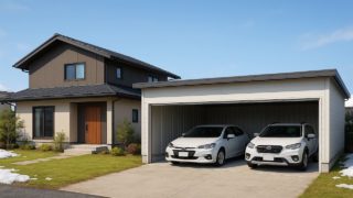 【福島県】車庫ガレージ価格と外観|人気のスタイルを徹底比較 福島県の住宅に施工された車庫ガレージのイメージ