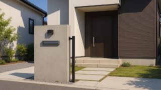 福山市の戸建て外構に施工された門柱のイメージ