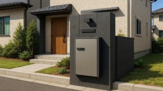 船橋市の戸建て外構に施工された宅配ボックスのイメージ
