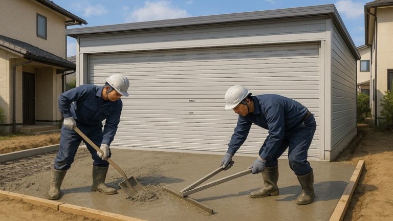 船橋市の住宅に施工された車庫ガレージのイメージ