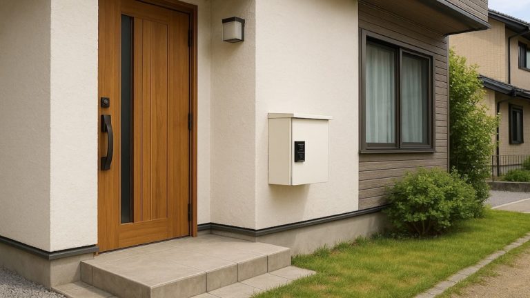 岐阜県の戸建て外構に施工された宅配ボックスのイメージ