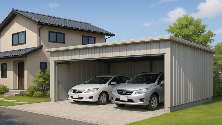 岐阜県の住宅に施工された車庫ガレージのイメージ