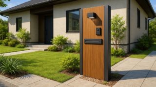 【岐阜県】門柱の費用ライン|節約しても品質を落とさないコツ 岐阜県の戸建て外構に施工された門柱のイメージ