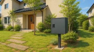 群馬県の戸建て外構に施工された宅配ボックスのイメージ