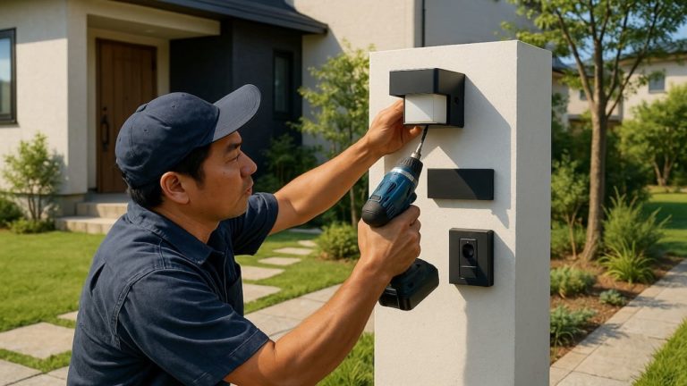 羽曳野市の戸建て外構に施工された門柱のイメージ