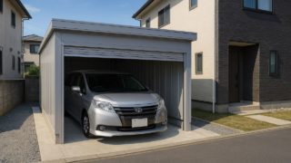 八戸市の住宅に施工された車庫ガレージのイメージ