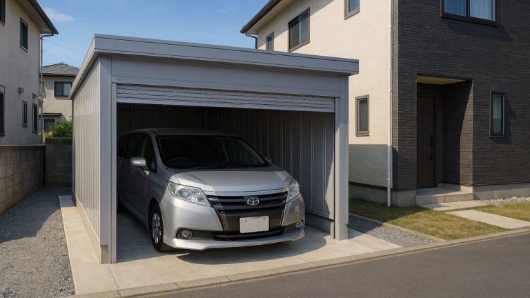 八戸市の住宅に施工された車庫ガレージのイメージ