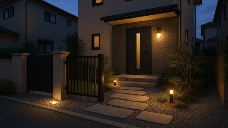 八王子市の戸建て外構に施工された玄関アプローチのイメージ