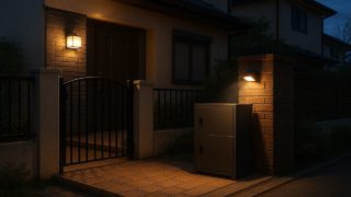 【八王子市】宅配ボックスの予算ライン|工期・段取りの最適化 八王子市の戸建て外構に施工された宅配ボックスのイメージ