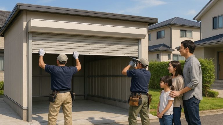 八王子市の住宅に施工された車庫ガレージのイメージ