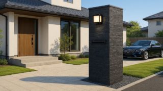 浜松市の戸建て外構に施工された門柱のイメージ