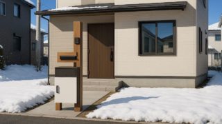 花巻市の戸建て外構に施工された宅配ボックスのイメージ