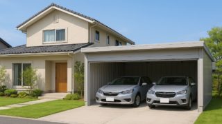 廿日市市の住宅に施工された車庫ガレージのイメージ
