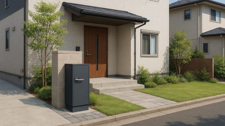 東久留米市の戸建て外構に施工された宅配ボックスのイメージ