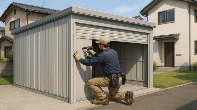 東久留米市の住宅に施工された車庫ガレージのイメージ