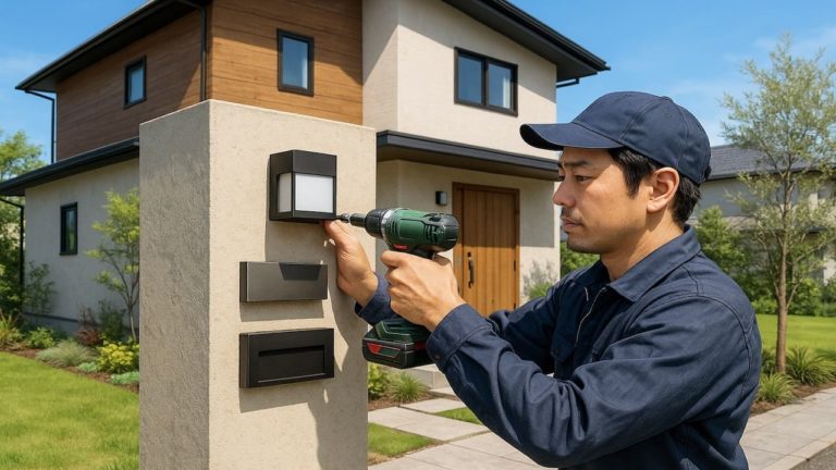 東久留米市の戸建て外構に施工された門柱のイメージ