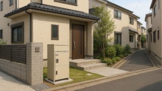 東村山市の戸建て外構に施工された宅配ボックスのイメージ