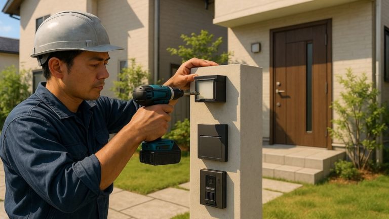 東村山市の戸建て外構に施工された門柱のイメージ