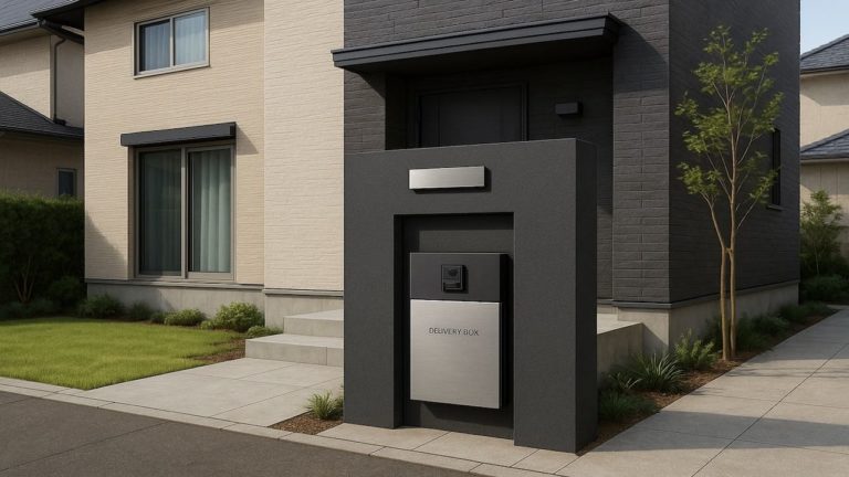 東近江市の戸建て外構に施工された宅配ボックスのイメージ
