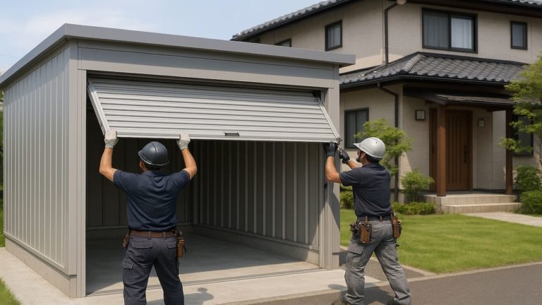 東近江市の住宅に施工された車庫ガレージのイメージ