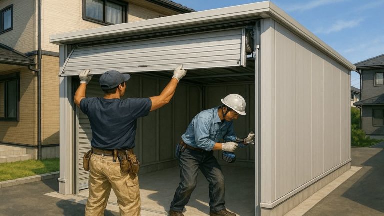 東大阪市の住宅に施工された車庫ガレージのイメージ