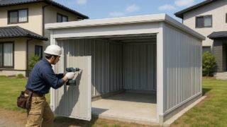 姫路市の住宅に施工された車庫ガレージのイメージ