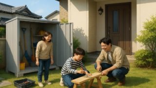 【姫路市】安いのにおしゃれな物置|費用相場とおすすめ業者 姫路市の住宅に施工された屋外用物置イメージ