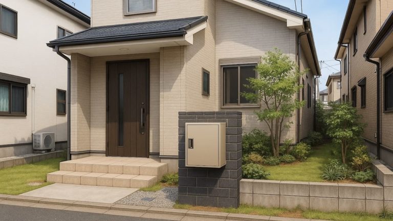 日野市の戸建て外構に施工された宅配ボックスのイメージ