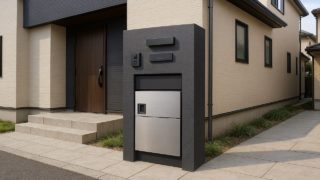 枚方市の戸建て外構に施工された宅配ボックスのイメージ