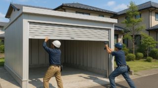 【枚方市】車庫ガレージの見積もり価格比較|良い業者を見抜く3つの視点 枚方市の住宅に施工された車庫ガレージのイメージ