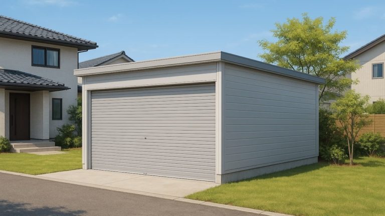 平塚市の住宅に施工された車庫ガレージのイメージ