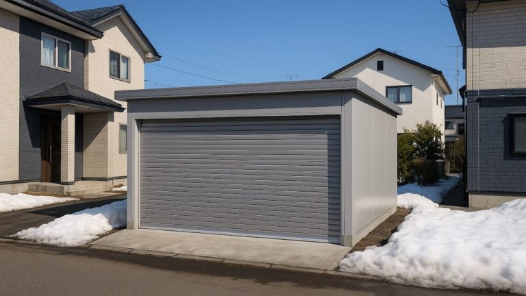 弘前市の住宅に施工された車庫ガレージのイメージ