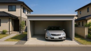 【広島県】車庫ガレージの費用ライン|削れる部分・削れない部分 広島県の住宅に施工された車庫ガレージのイメージ