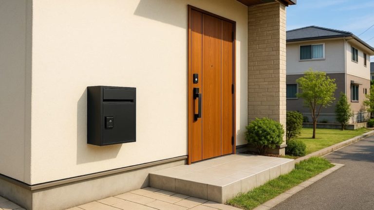 日立市の戸建て外構に施工された宅配ボックスのイメージ