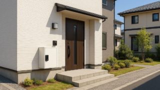 ひたちなか市の戸建て外構に施工された宅配ボックスのイメージ