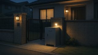 兵庫県の戸建て外構に施工された宅配ボックスのイメージ